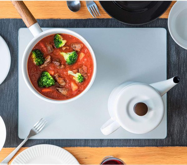 Belca Heat-resistant Glass Multiplate Lanchon Mat Width 40 × Depth 30 × Thickness 0.75cm White KTP-WH4030 For Sale - Image 3