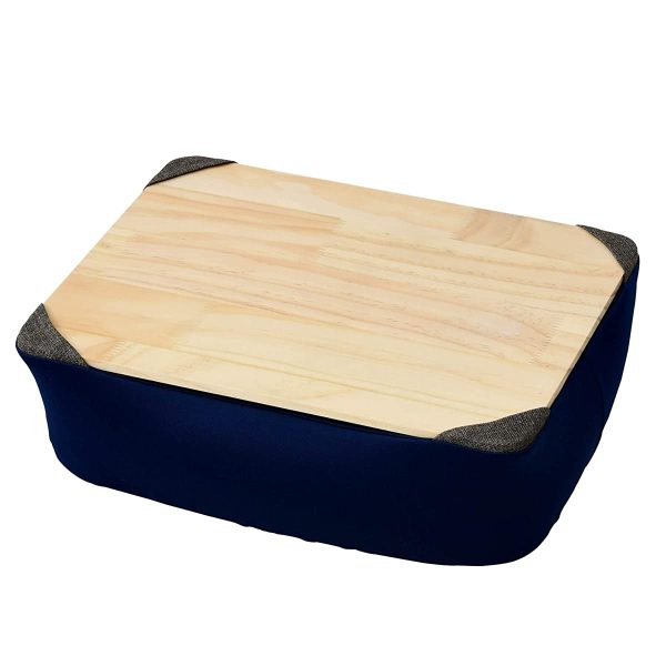 Yamazen Above-the-knee table The top plate can be removed. The cover can be washed. Beads can be replenished. Cushion table with special case PC table Navy AHT-3526 (NV) Online Hot Sale