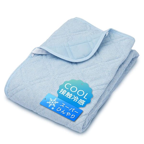 Iris Plaza Floor Pad Cool Contact Q-MAX0.38 Antibacterial Deodorant Reversible Summer Cool Washing Machine Compatible Quick-drying Moisture-absorbing Heat-dissipating Single Blue Cheap