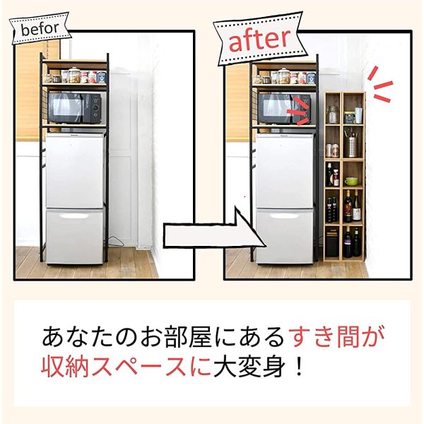 Yamazen Rack (Slim) Width 30 cm 3 tiers A4 compatible Gap storage (Shelves can be changed in height 6 tiers can be stacked) Shelf Slim Unit Assembly White SLU-90303 (MWH) Hot on Sale - Image 3