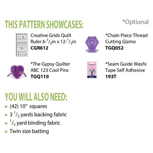 Barcode Quilt Pattern - Cut Loose Press on Sale - Image 2