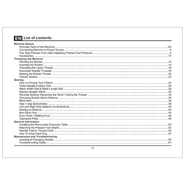 Singer HD6360 Instruction Manual Online - Image 2