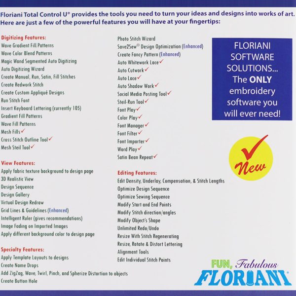 Floriani Total Control  U  Professional Embroidery Software on Sale - Image 3