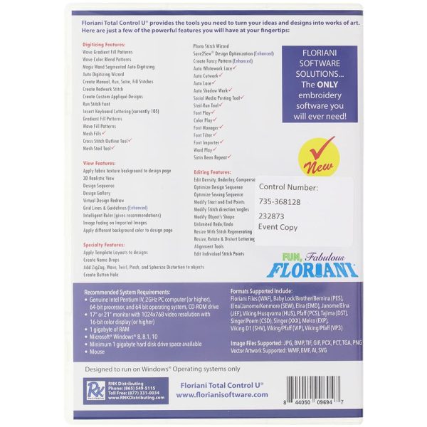 Floriani Total Control  U  Professional Embroidery Software on Sale - Image 2